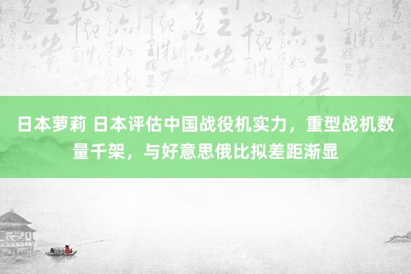 日本萝莉 日本评估中国战役机实力，重型战机数量千架，与好意思俄比拟差距渐显