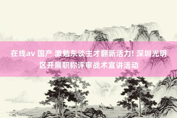 在线av 国产 激勉东谈主才翻新活力! 深圳光明区开展职称评审战术宣讲活动